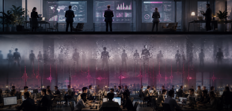 The Great Flattening in an AI-enabled organisation with disappearing middle layers and broken communication signals